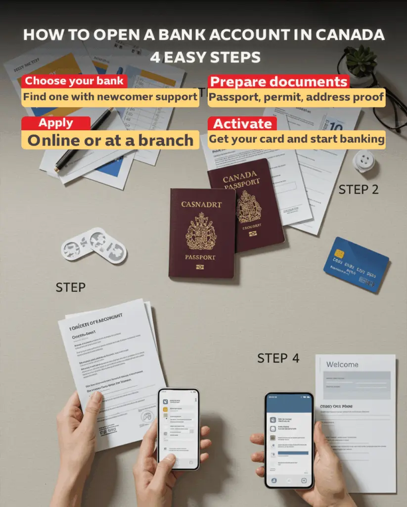How-to-Open-a-Bank-Account in Canada easy Steps 